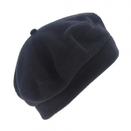 Nicole 26cm Black Fleece Beret - Traclet