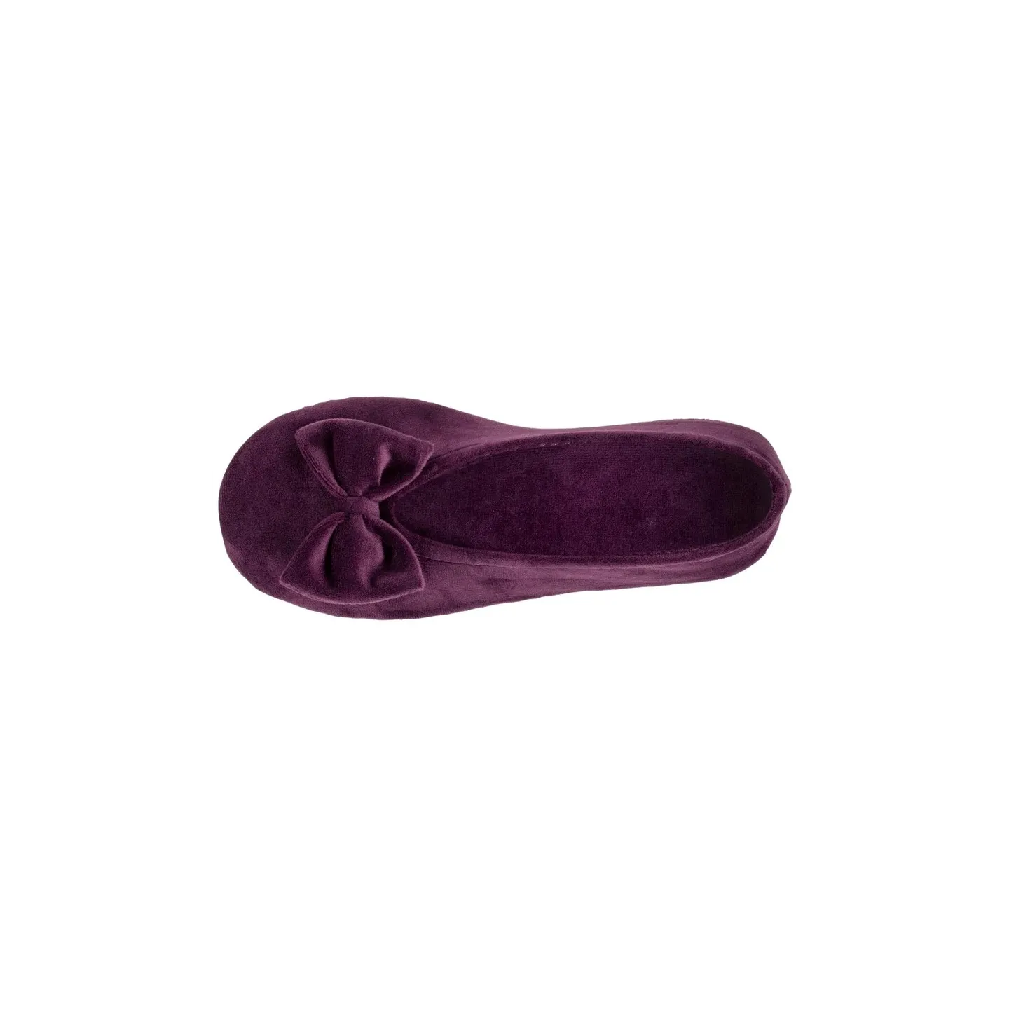 Women's Eggplant Bow Ballet Slippers - Isotoner Traclet Boutique Reference: 19044| Traclet Hat Shop