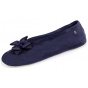 Women's Navy Bow Ballet Slippers - Isotoner