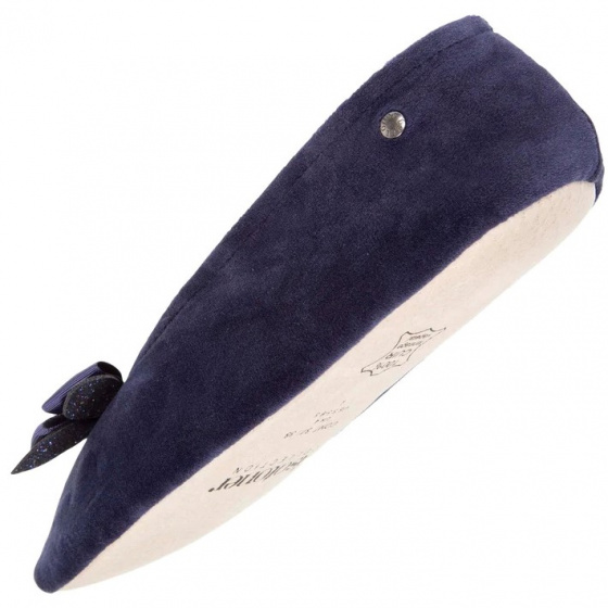Women's Navy Bow Ballet Slippers - Isotoner