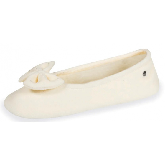 Women's Ballet Slippers with Rhinestone Bow Ivory - Isotoner