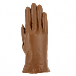 Women's Camel Sheepskin Leather Gloves - Seeberger