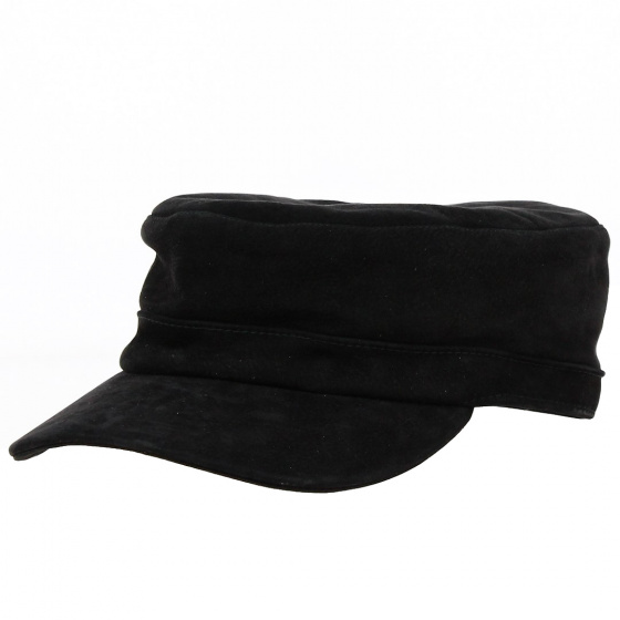 Black Leather Cuban Cap - City Sport Black Leather Cuban Cap - City Sport