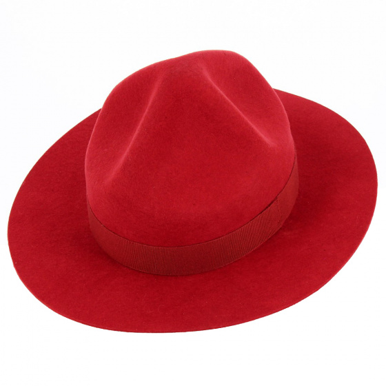 Chapeau Scout Feutre Laine Rouge - Traclet