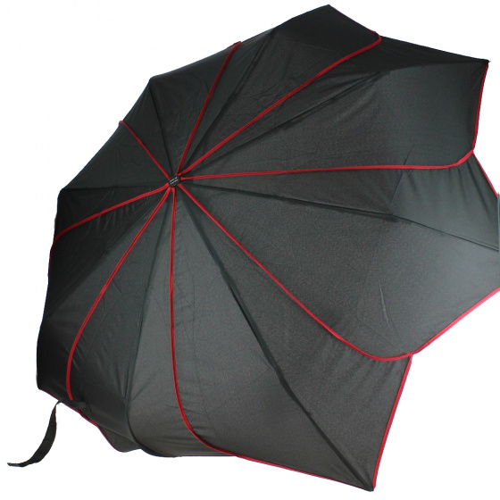 Women's Folding Sunflower Umbrella Black and Red - Pierre Cardin