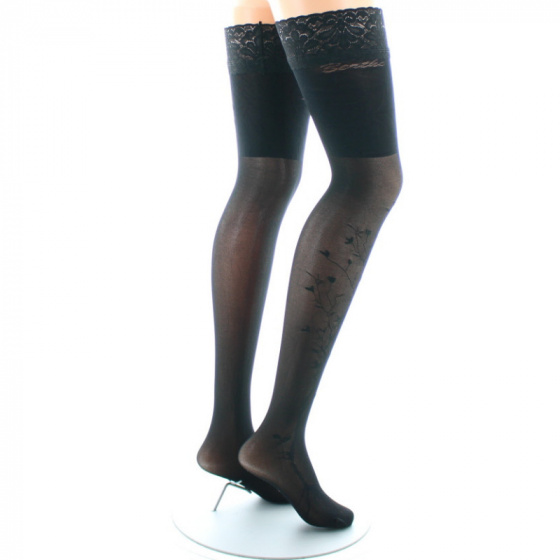 40D Arbre et Dentelle black hold ups - Berthe