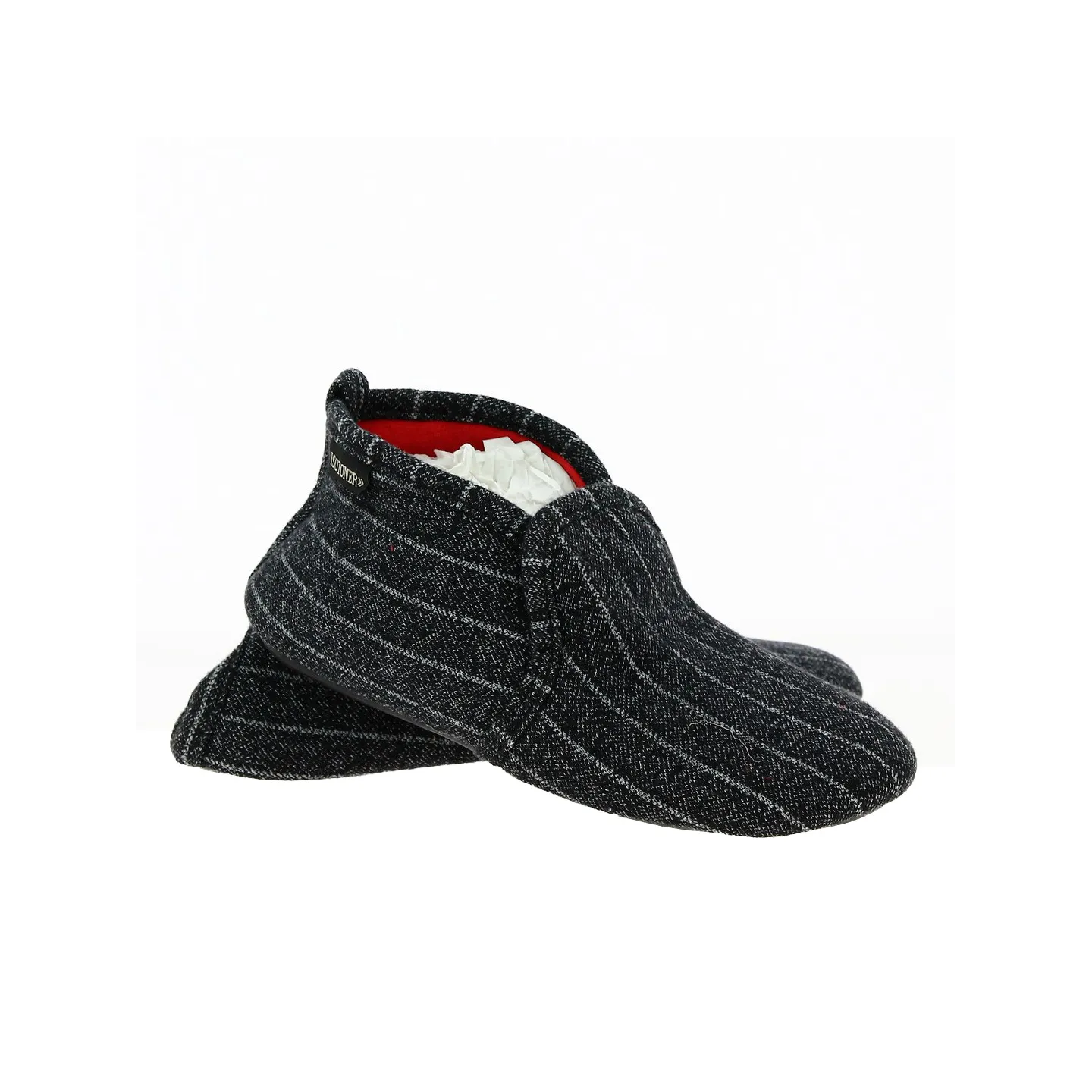 Chaussons Femme Semelles Gomme Gris - Isotoner Reference : 19096 | Chapellerie Traclet