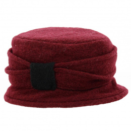 Burgundy Wool Justine Cloche Hat - Traclet