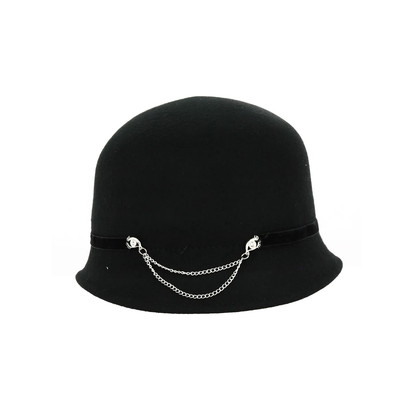 Chapeau cloche Eyes Laine Noir - Traclet Reference : 19104 | Chapellerie Traclet