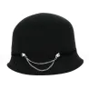 Black Wool Eyes Cloche Hat - Traclet Reference: 19104 | Traclet Millinery