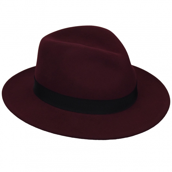 Chapeau Fedora Colin Feutre Bordeaux - Traclet
