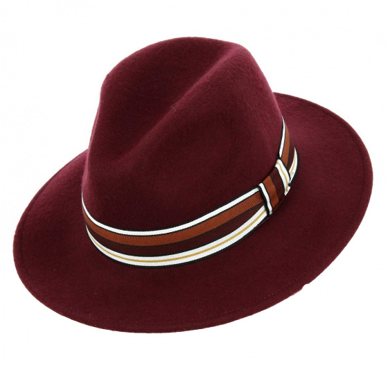 Chapeau Fedora Colin Feutre Bordeaux - Traclet