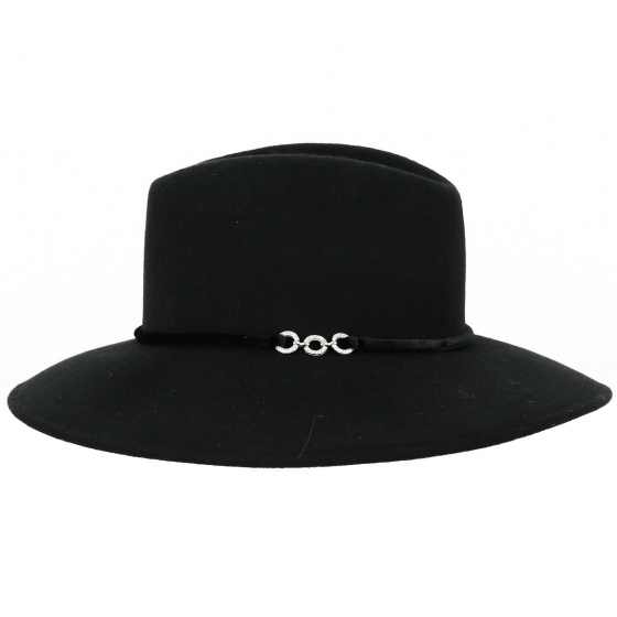 Black Wool Bénédicte Traveler Hat - Traclet Black Wool Bénédicte Traveler Hat - Traclet