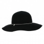 Melody Black Felt Wide-Brimmed Hat - Traclet