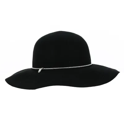 Melody Black Felt Wide-Brimmed Hat - Traclet Reference: 19109 | Traclet Hat Shop