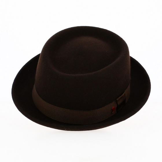 Marcel Porkpie Hat Brown Felt - Traclet