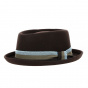 Marcel Porkpie Hat Brown Felt - Traclet