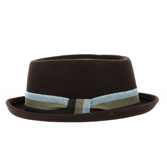 Marcel Porkpie Hat Brown Felt - Traclet