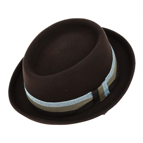 Chapeau Porkpie Marcel Feutre Marron - Traclet