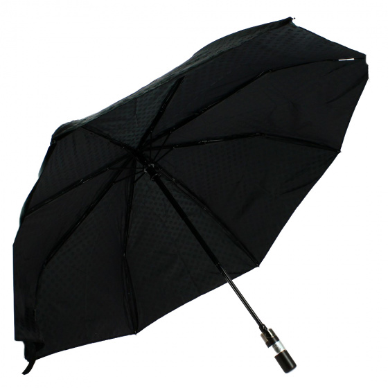 Men's Automatic Compact Folding Umbrella with straight wooden handle - Piganiol Men's Automatic Compact Folding Umbrella with straight wooden handle - Piganiol