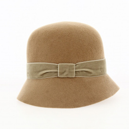Wool Felt & Velvet Cloche Hat - Kopka
