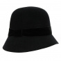 Wool Felt & Velvet Cloche Hat - Kopka