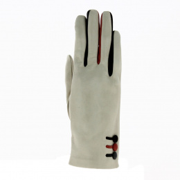 Beige Silk Lined Leather Gloves - Traclet