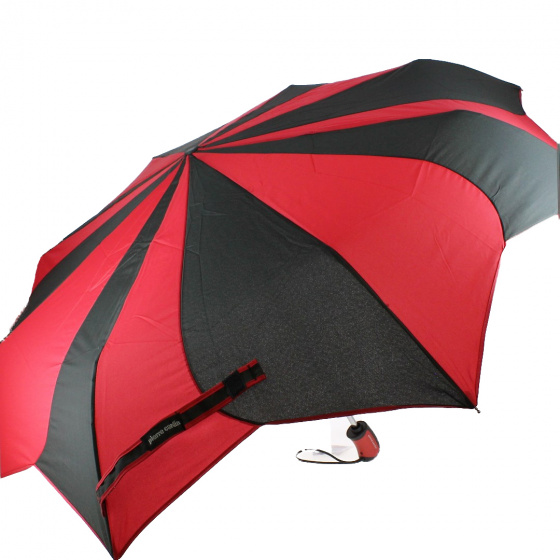 Women's Red and Black Sunflower Folding Umbrella - Pierre Cardin