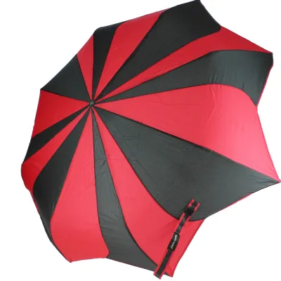 Parapluie Femme Pliant Tournesol Rouge et Noir - Pierre Cardin Référence : 15002 |Chapellerie Traclet