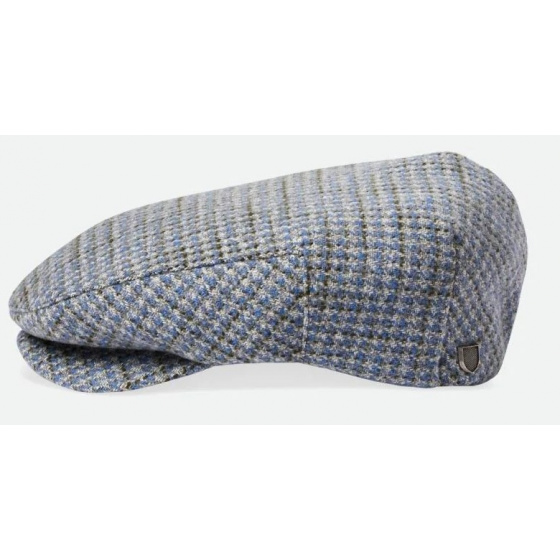 Blue and White Hooligan Flat Cap - Brixton
