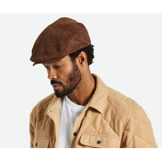 Casquette Plate Hooligan Baggy Velours Marron - Brixton Casquette Plate Hooligan Baggy Velours Marron - Brixton