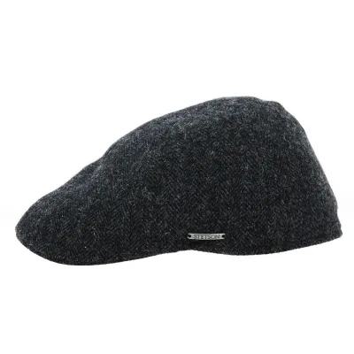 Grey Herringbone Wool Texas Brushed Cap - Stetson Reference: 19125 | Traclet Hat Shop