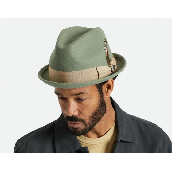 Olive Green Trilby Gain Hat - Brixton