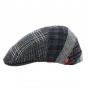 Stephane Patchwork Wool Blue Flat Cap - Marone