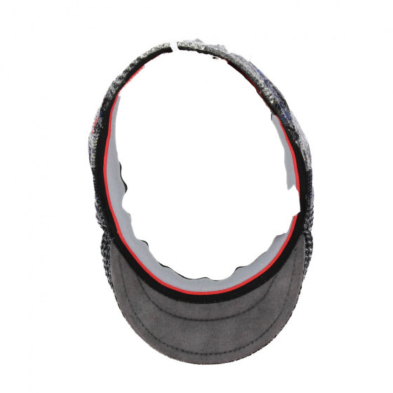 Stephane Patchwork Wool Blue Flat Cap - Marone Stephane Patchwork Wool Blue Flat Cap - Marone