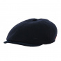 Blue Cotton Teflon Flat Cap - Marone