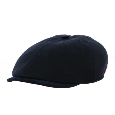 Blue Cotton Teflon Flat Cap - Marone Reference: 19130 | Chapellerie Traclet