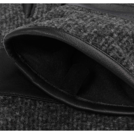 Gants Rebero cuir Noir & Gris - Stetson