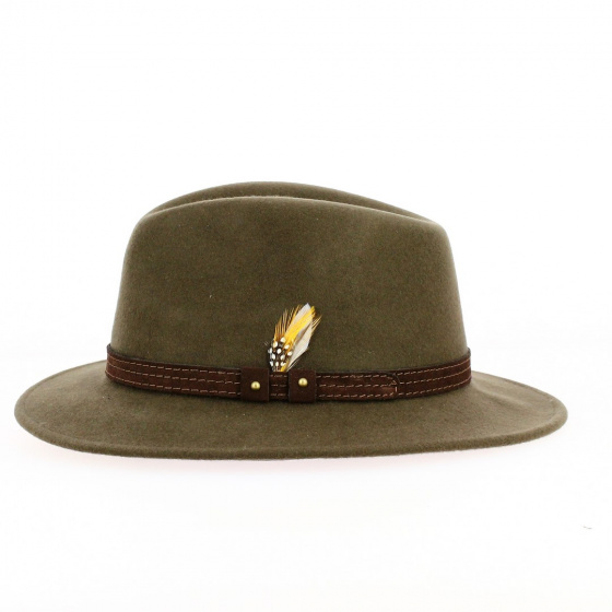 Chapeau Hugo De Chasse Feutre Olive Made in France