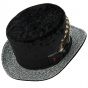 Black Velvet Herringbone Top Hat - Alfonso d'este