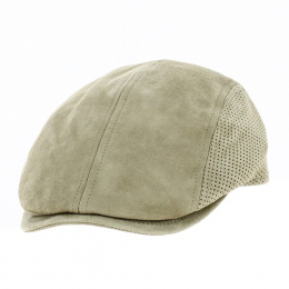 Lino Leather Flat Cap Beige - Fléchet