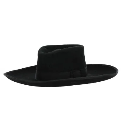 Black Wide-Brimmed Wool Felt Hat - Traclet Reference: 10617 | Traclet Hat Shop