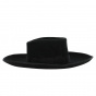Valentin Black Wide-Brimmed Wool Felt Hat - Traclet