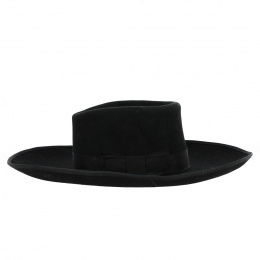 Valentin Wool Felt Hat Large Black Brim - Traclet