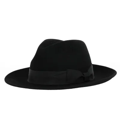 Chapeau Fedora Lincoln Feutre Poil Noir - Traclet Reference : 19162 | Chapellerie Traclet