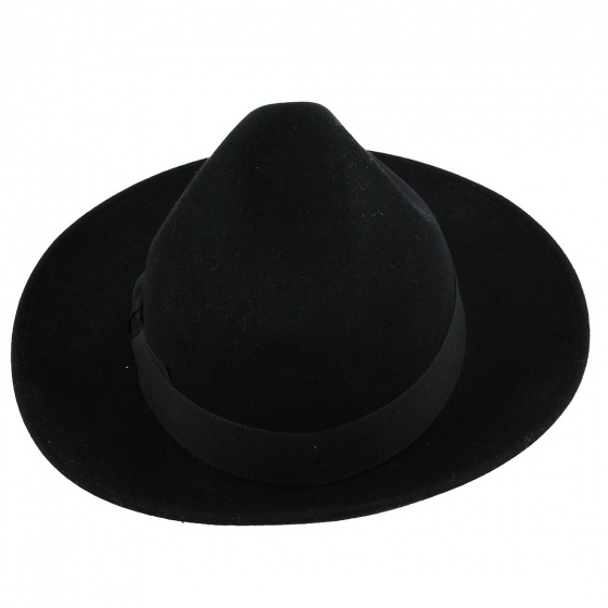 Chapeau Fedora Lincoln Feutre Poil Noir - Traclet Reference : 19162 ...