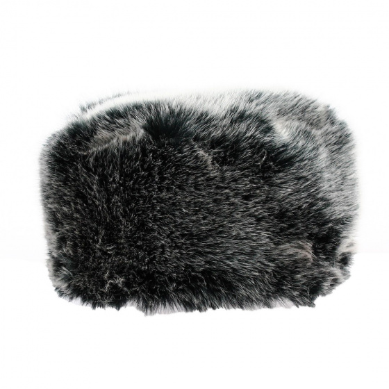 Courchevel White & Black Faux Fur Beanie - Traclet