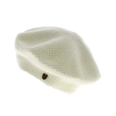 Ivory Angora Honeycomb Beret - Traclet Reference: 3273 | Traclet Millinery