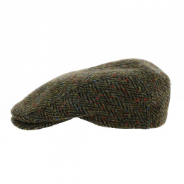 Coventry Green Herringbone Wool Flat Cap - Traclet