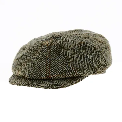 Casquette Hatteras Harris Tweed Chevrons Beige - Traclet Reference : 19179 | Chapellerie Traclet